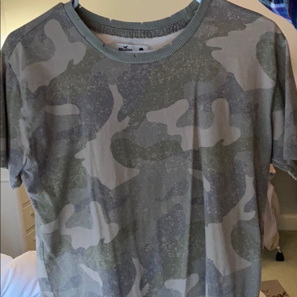 Camo Hollister Distressed T-Shirt